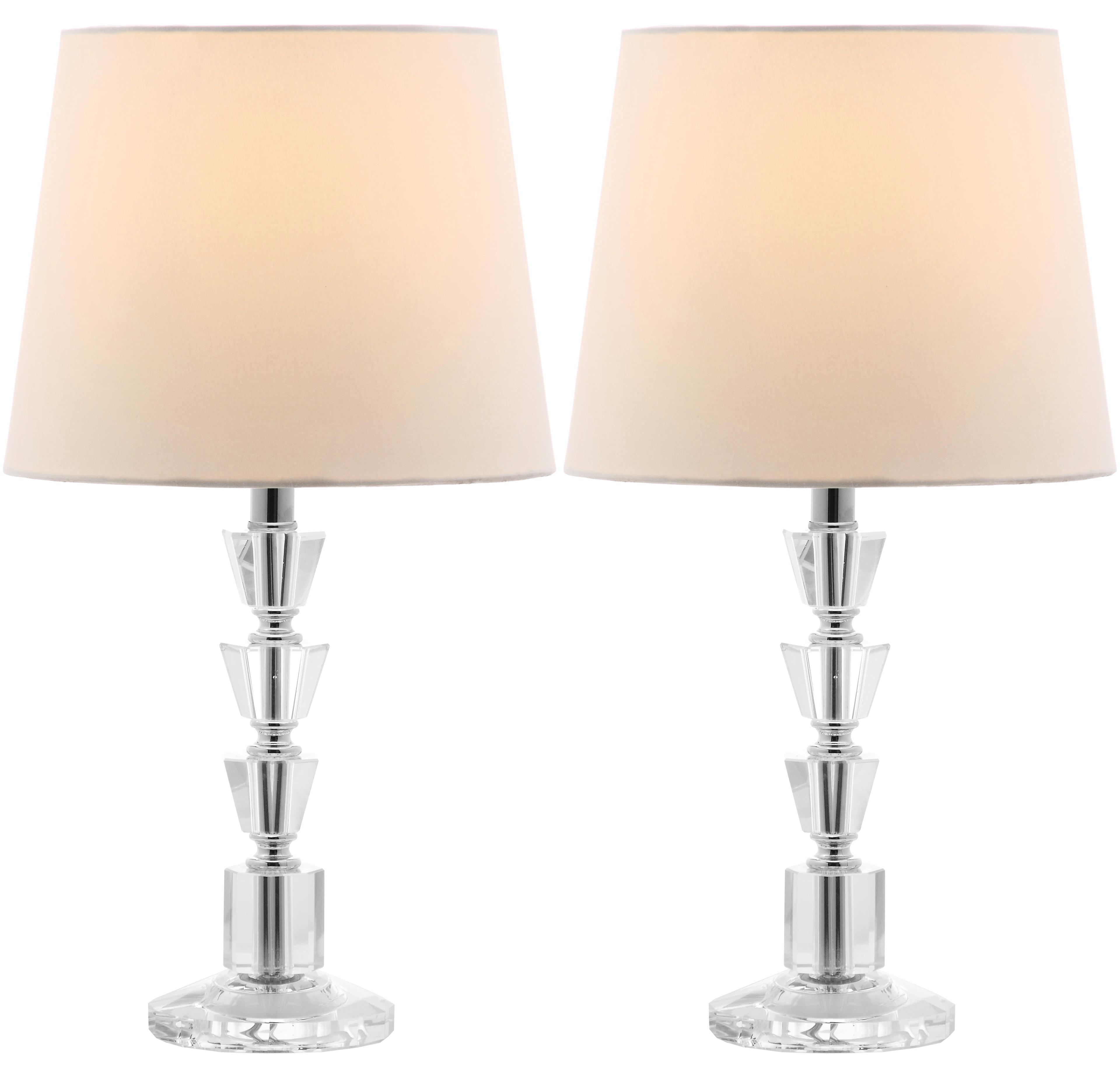 Harlow Tiered Crystal Orb 16" Table Lamp with Off-White Shade, Set of 2