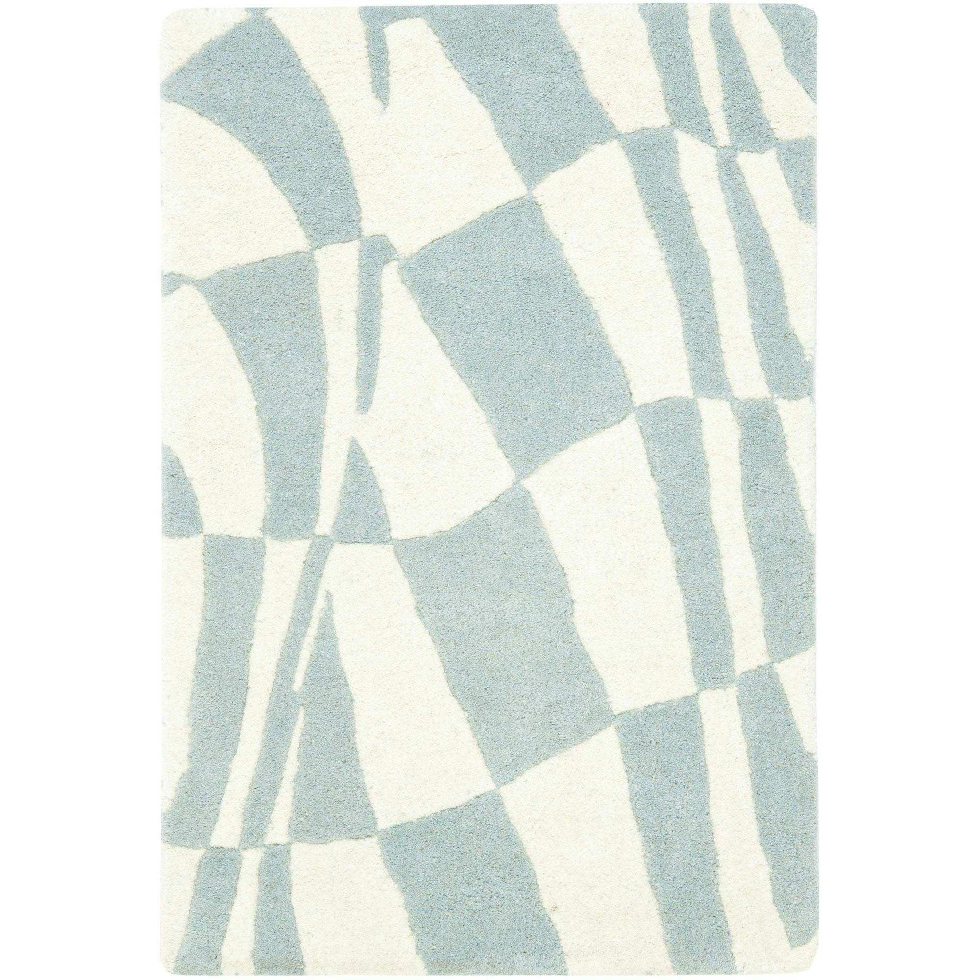 Soho Samantha 2'x3' Blue/Ivory Abstract Wool Area Rug