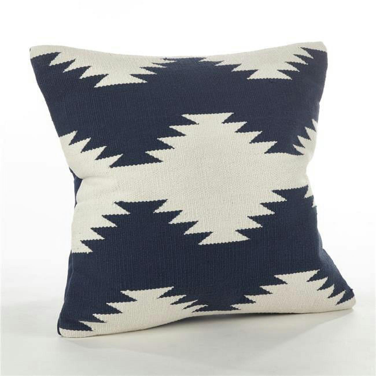 Navy Blue Embroidered Kilim Square Floor Pillow Set