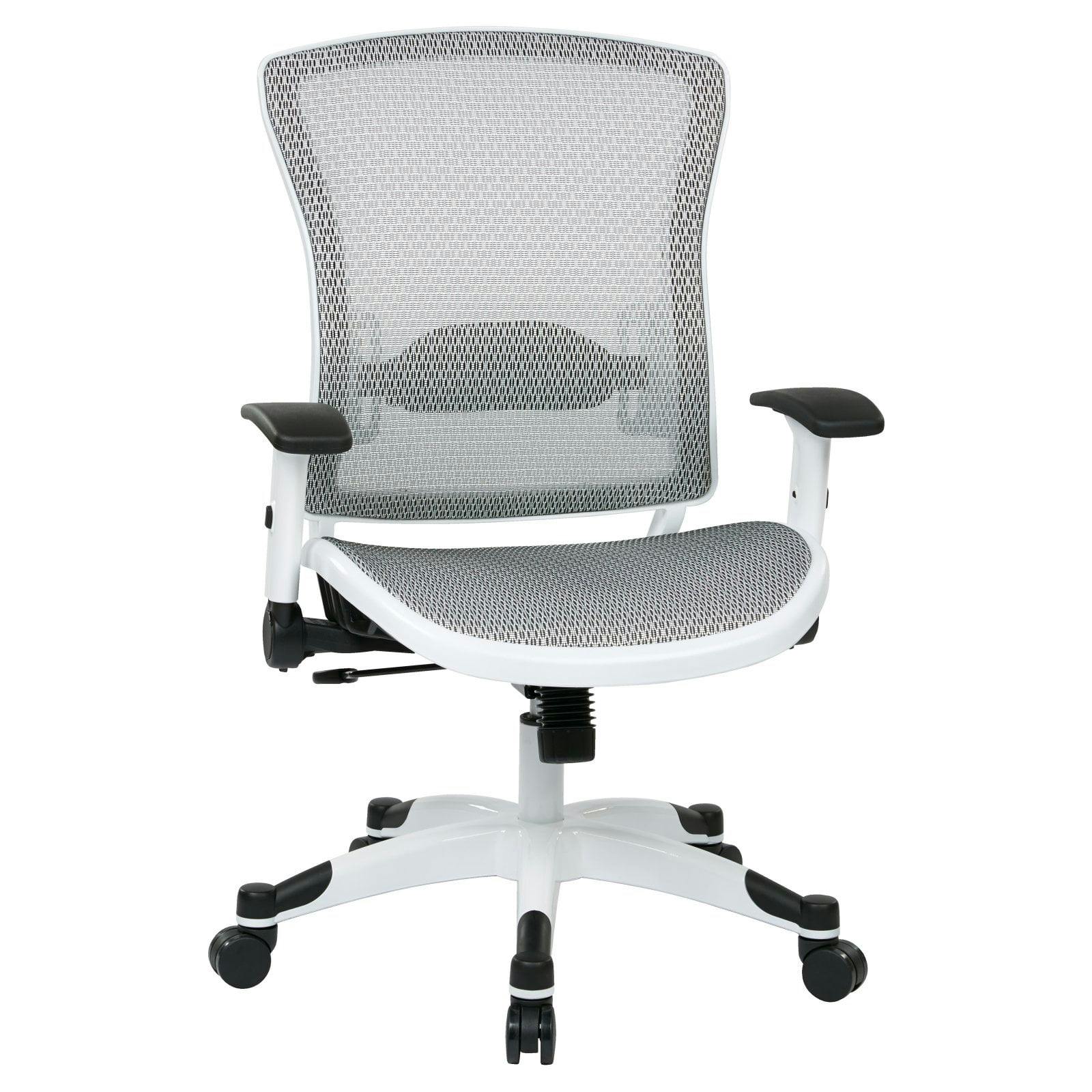 Ergonomic White Mesh Manager's Chair with Adjustable Lumbar Support