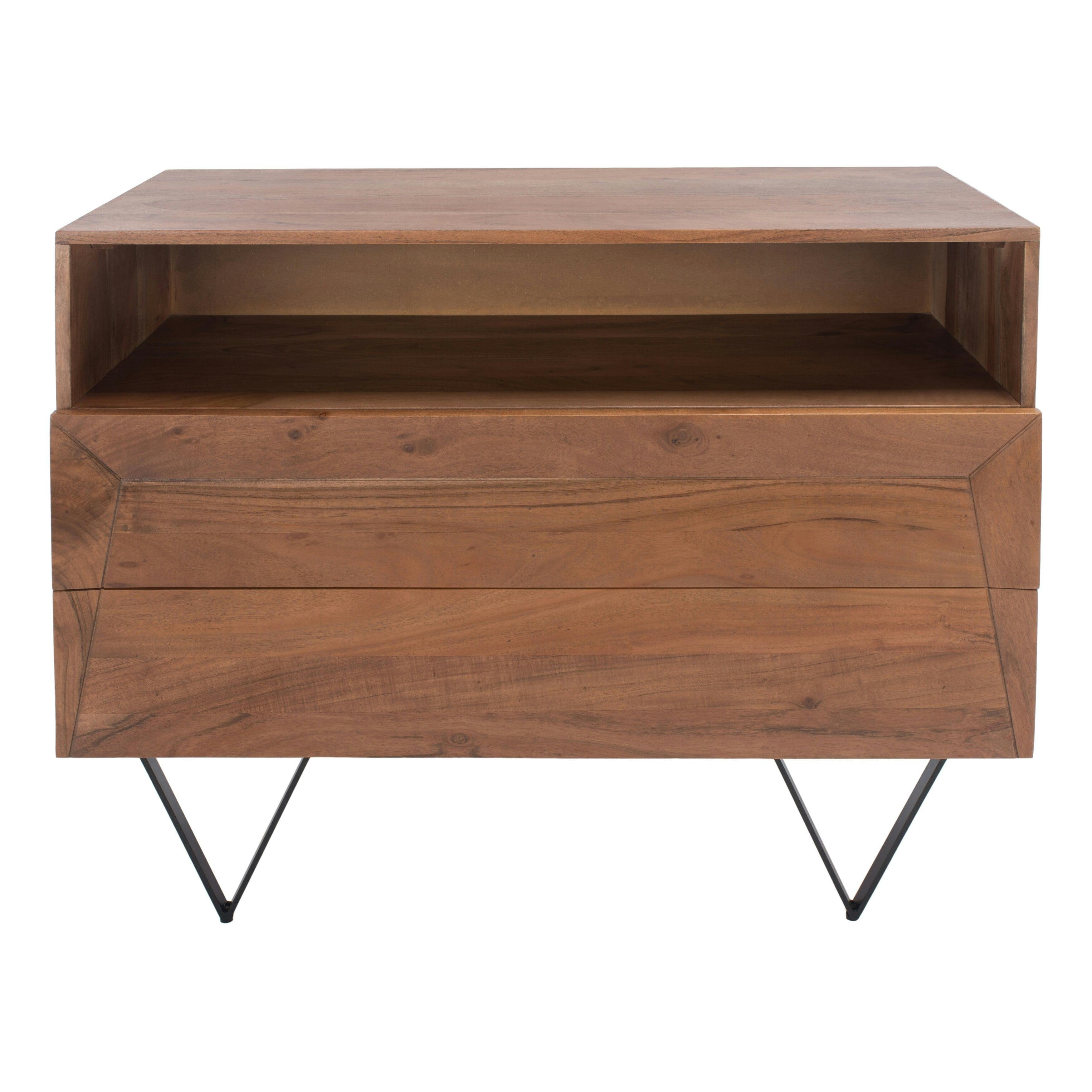 Madyson 18"x30" Geometric 2-Drawer Chest with Hairpin Legs