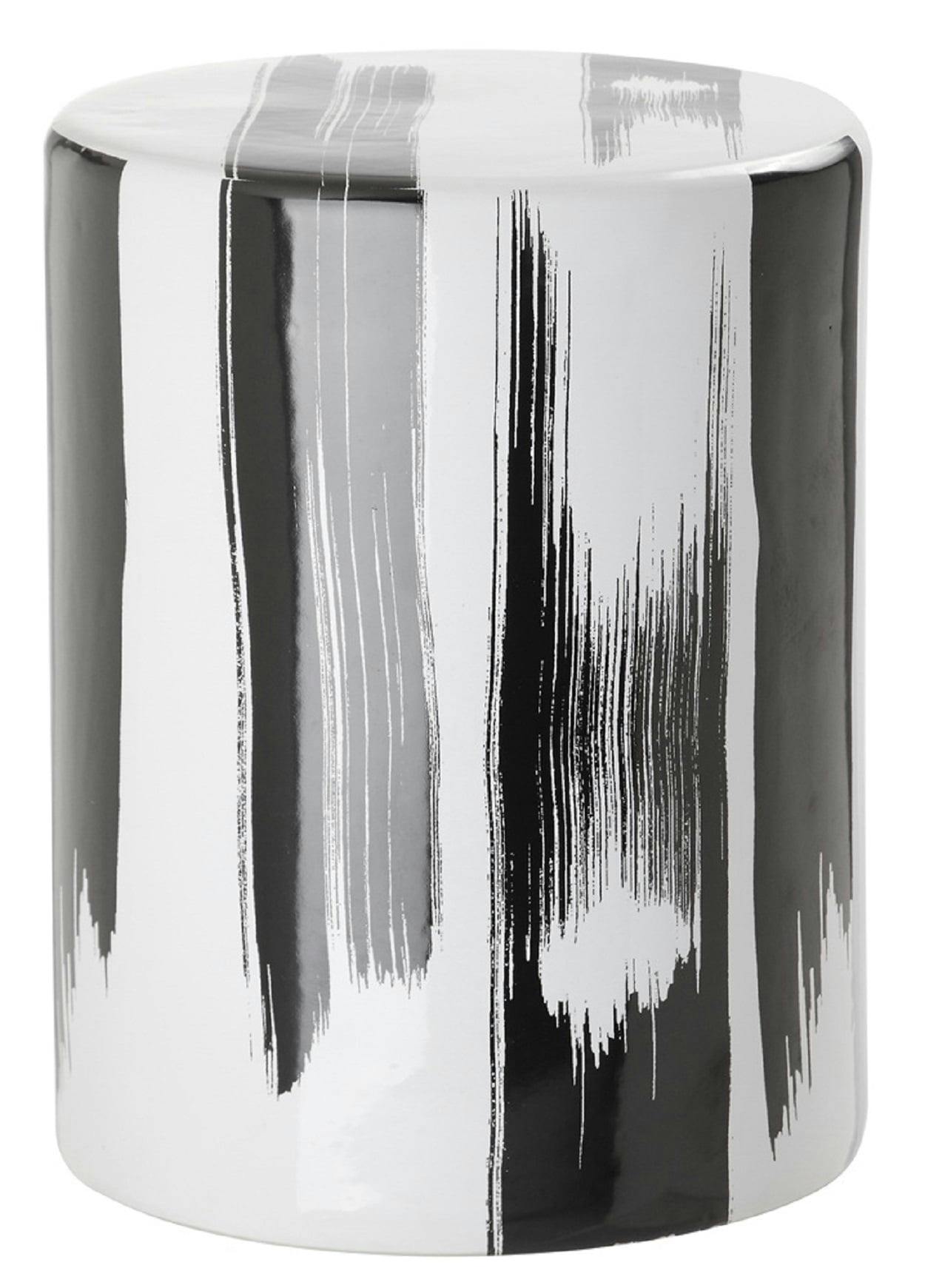 Contemporary Monochrome Ceramic 13'' Garden Stool