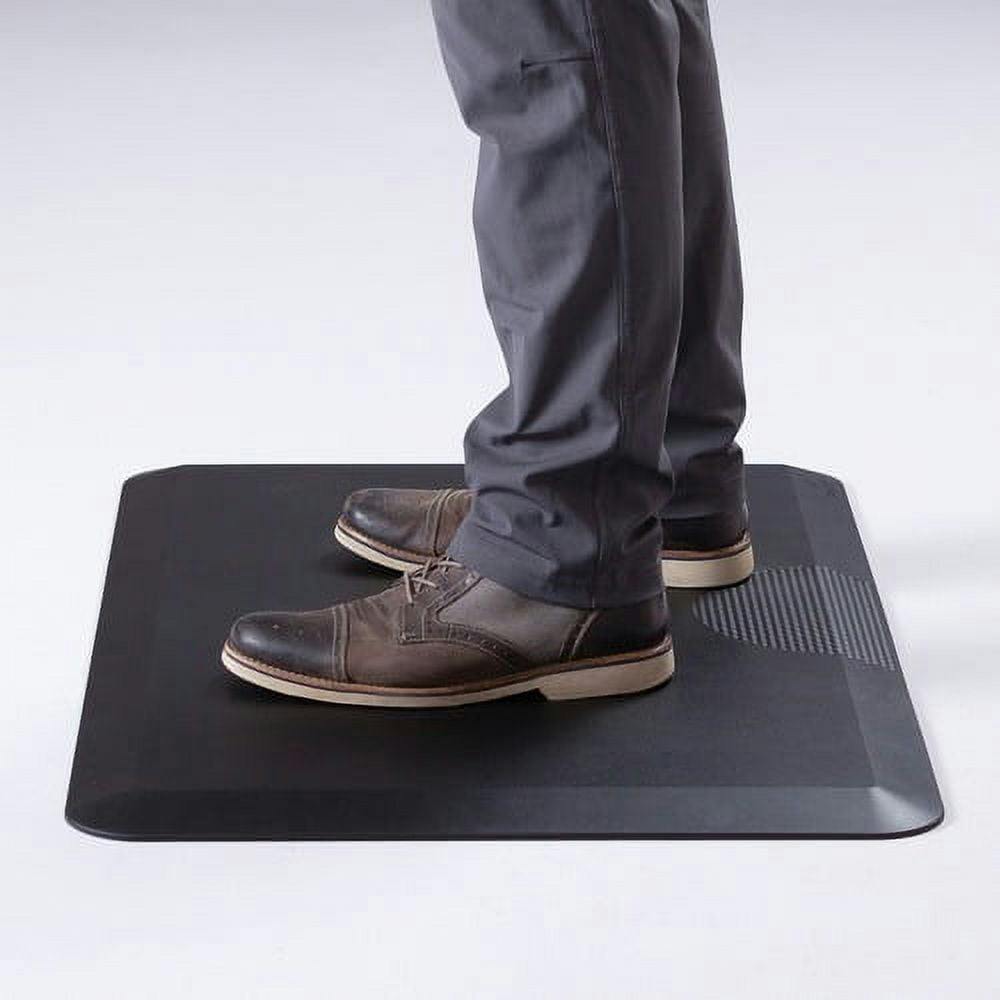 Sleek Black Anti-Fatigue Floor Mat with Movable Glides, 36" x 24"