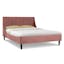 Ash Rose Velvet Upholstered Queen Bed with Vertical Tufting