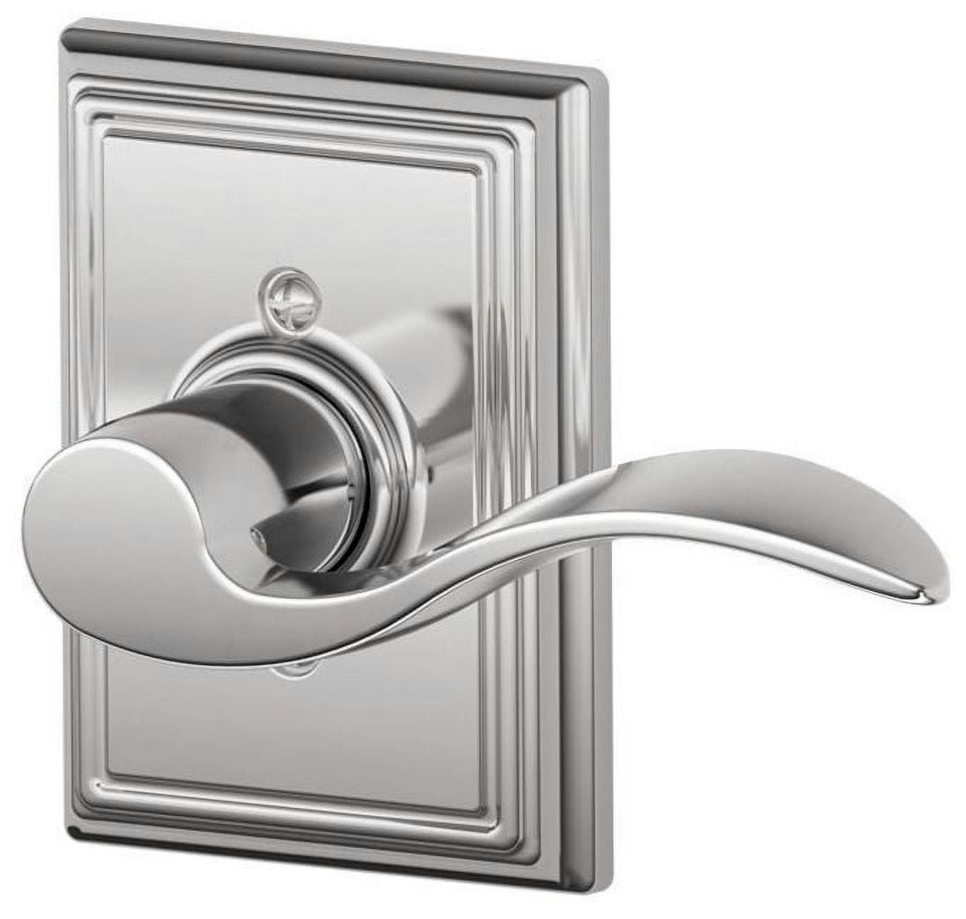 Bright Chrome Accent Lever with Addison Rose Non-Turning Dummy