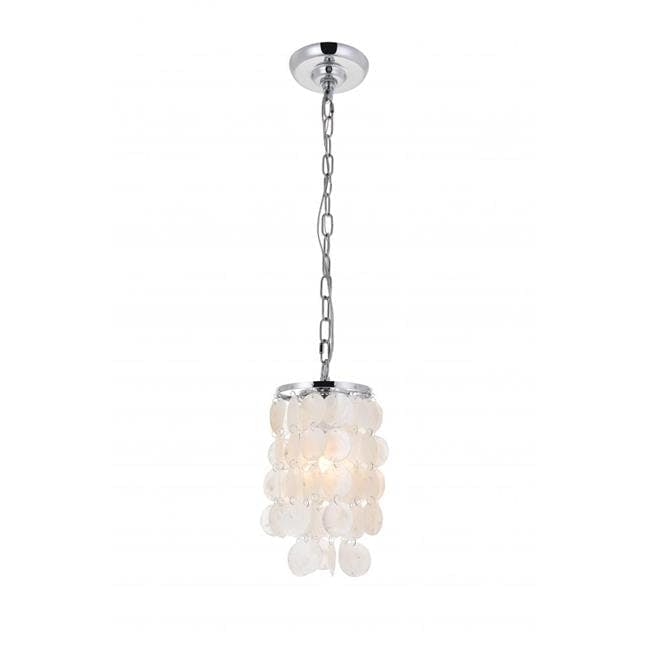 Selene Chrome Finish Pendant with Off-White Shell Accents