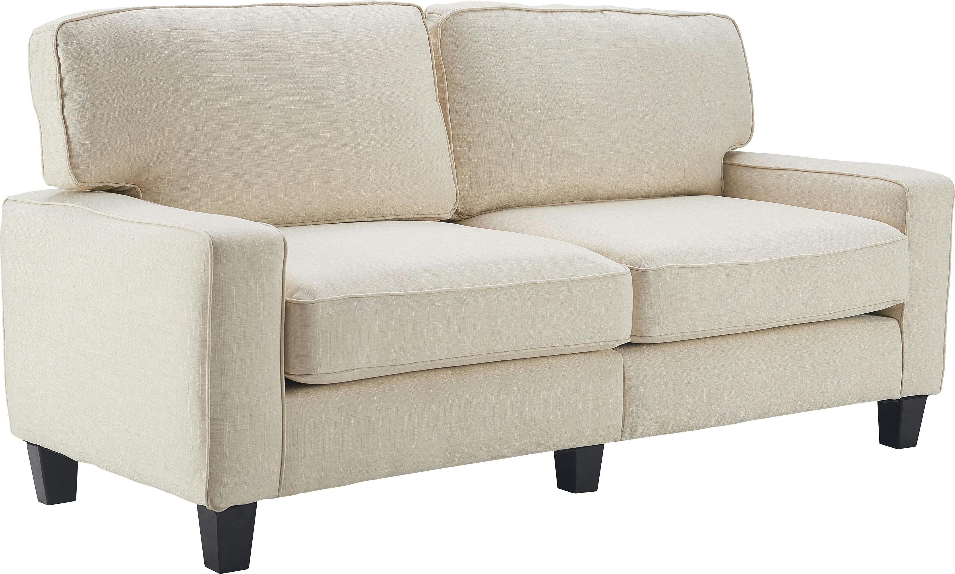 Palisades Light Cream Linen 73" Compact Sofa with Removable Cushions