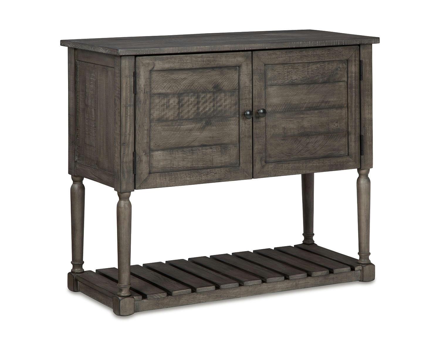 Transitional Antique Gray Wood Accent Cabinet with Pewter Hardware