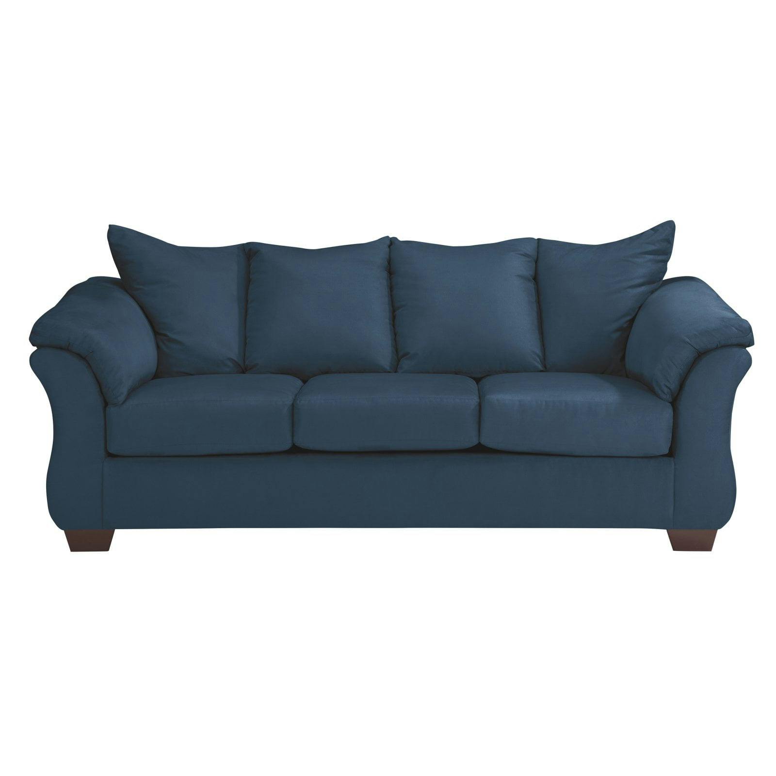 Darcy Blue Contemporary Sleeper Sofa with Pillow-top Arms