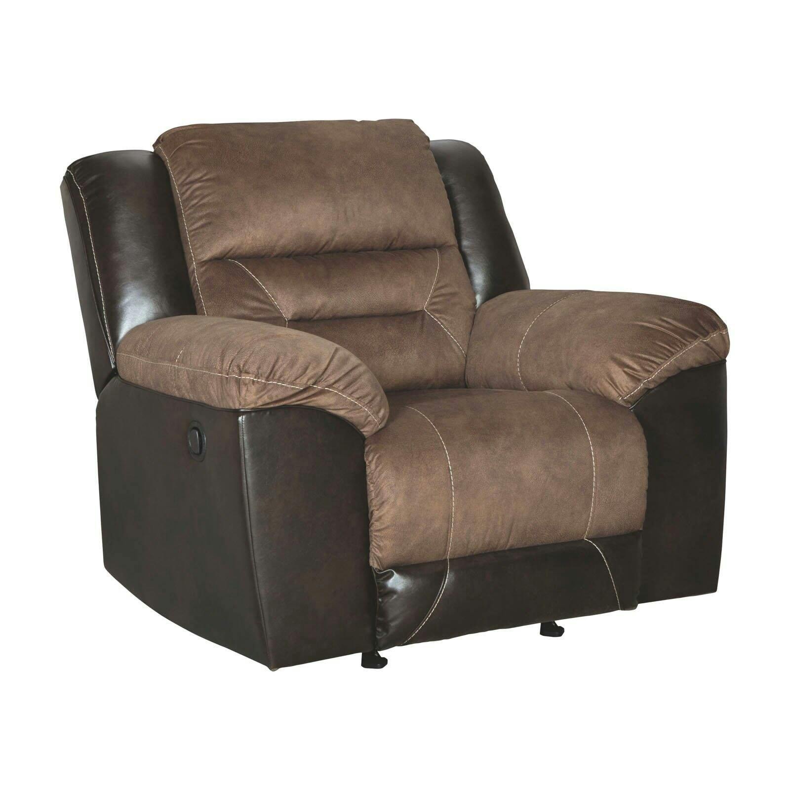 Contemporary 43'' Brown Faux Leather Rocker Recliner