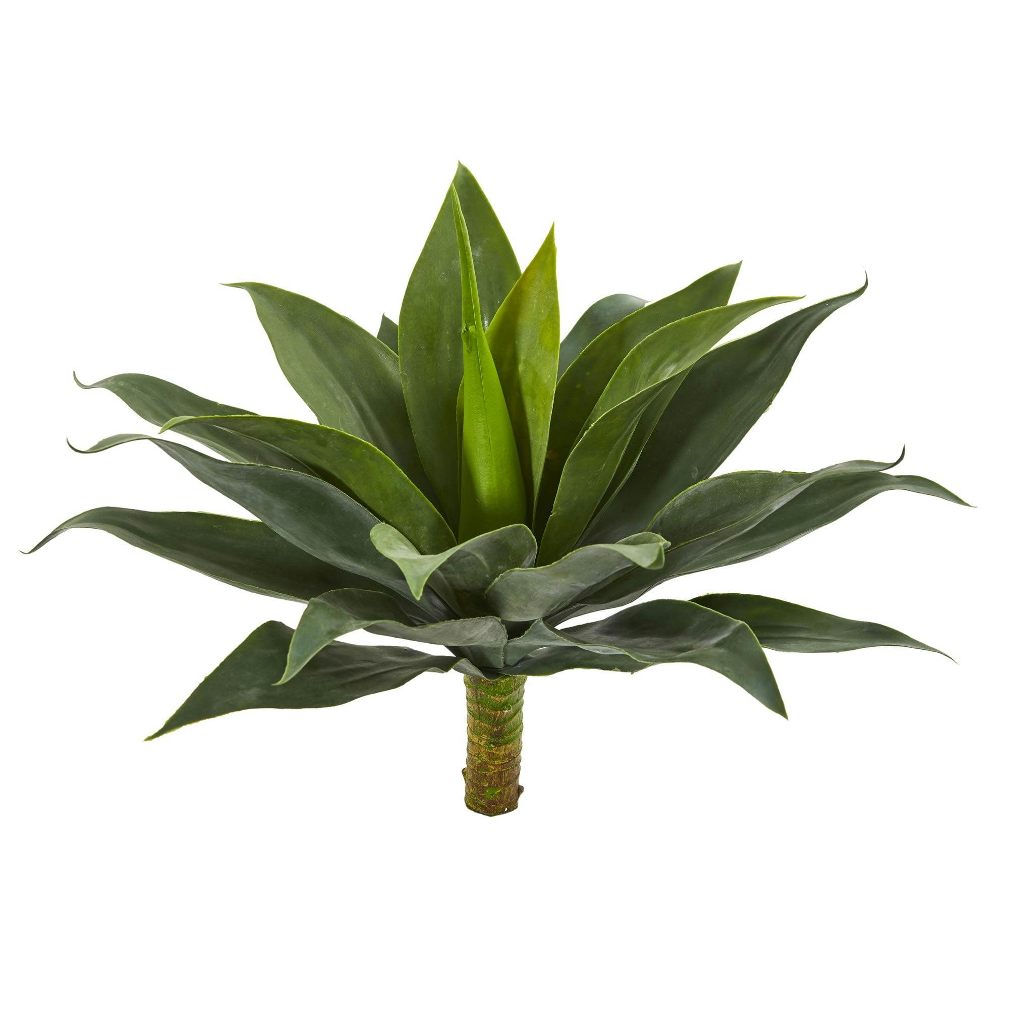 Lush Green Agave Duo Artificial Potted Plants, 22.5" Outdoor Decor