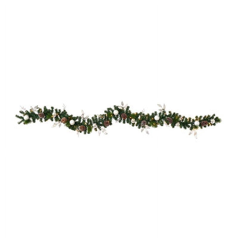 Luminous Pinecone and Ornament 9' Winter Garland with LED Lights