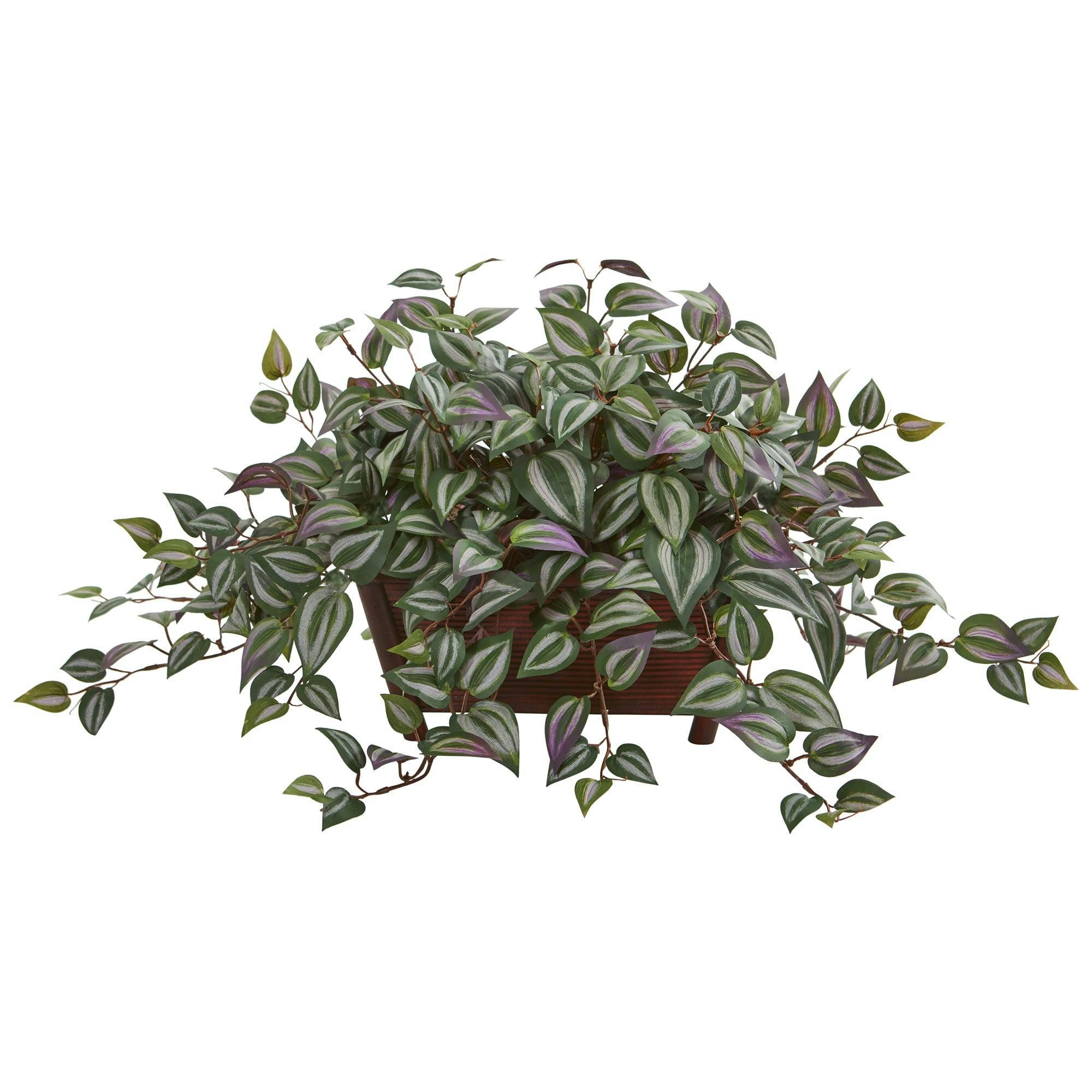 Lush Variegated 14" Wandering Jew Artificial Potted Plant