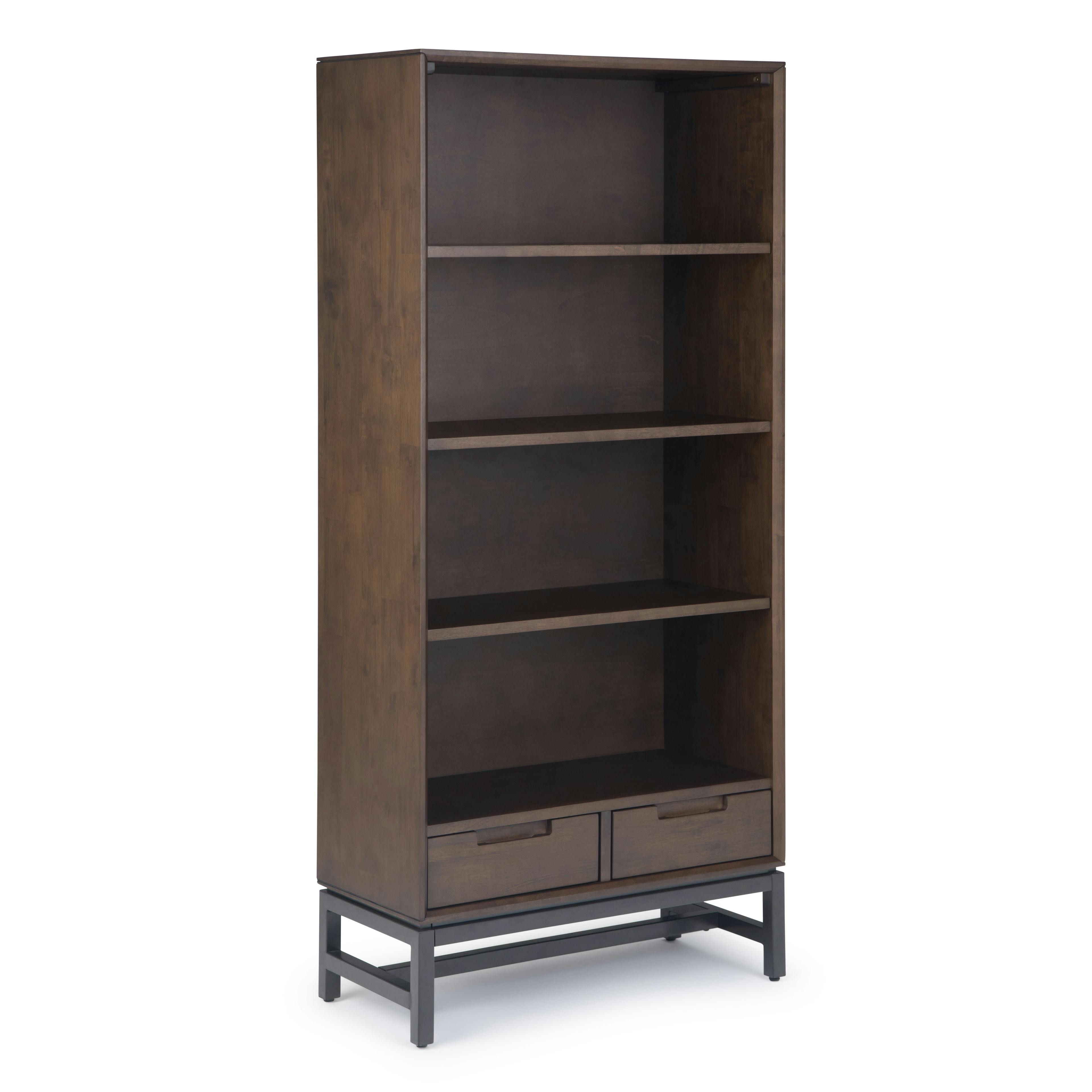 Banting Mid-Century Modern Walnut Brown Bookcase with Adjustable Shelves