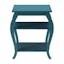 Becci Teal Wood Dual-Facing End Table with Open Storage