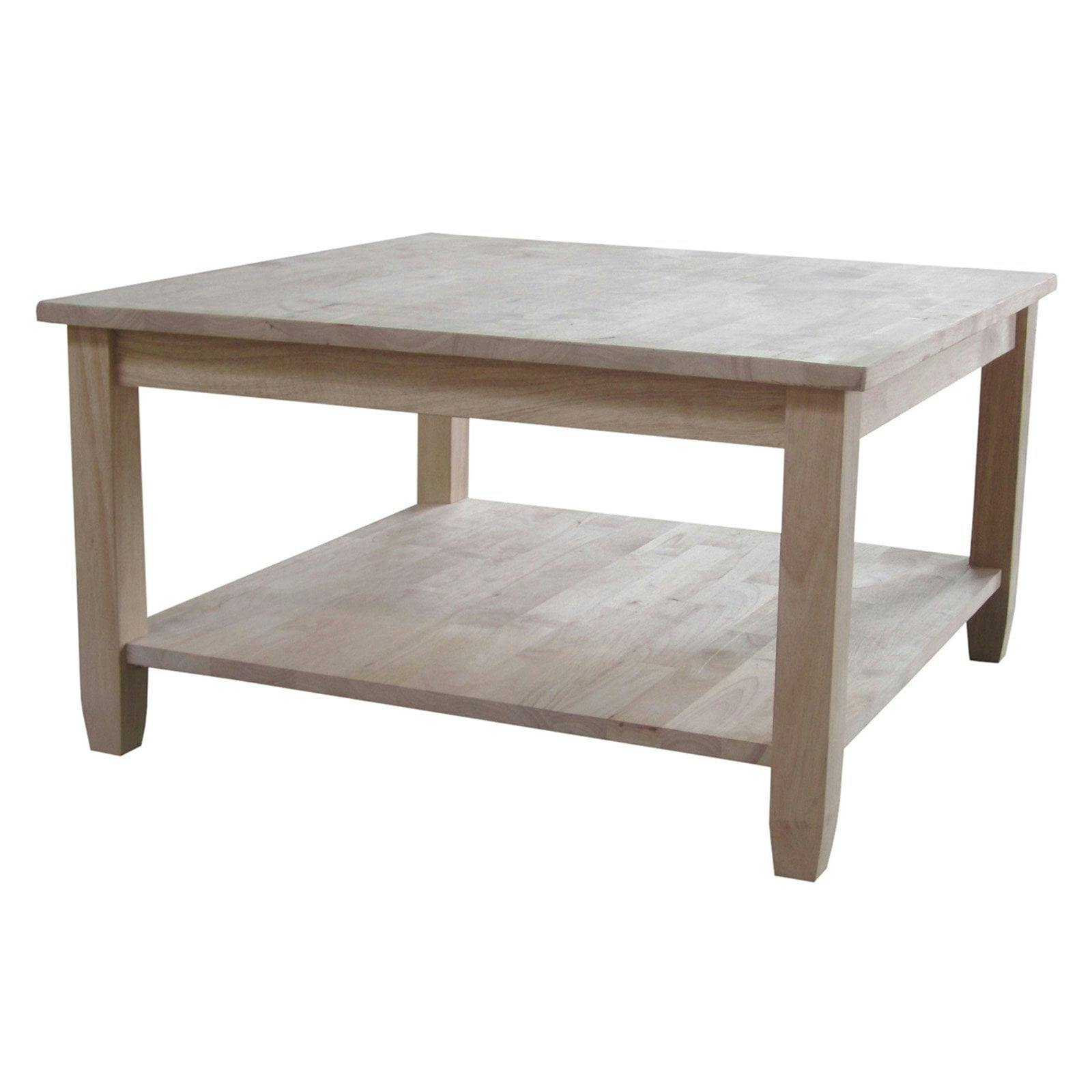 Solano Unfinished Parawood 35" Square Coffee Table