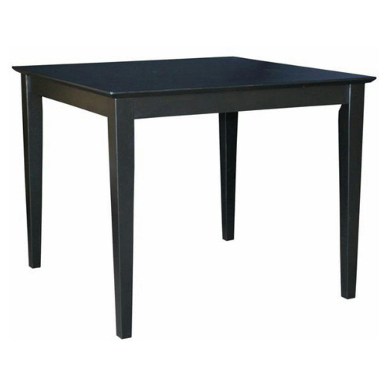 Elegant Transitional Solid Wood Dining Table with Shaker Legs - Black