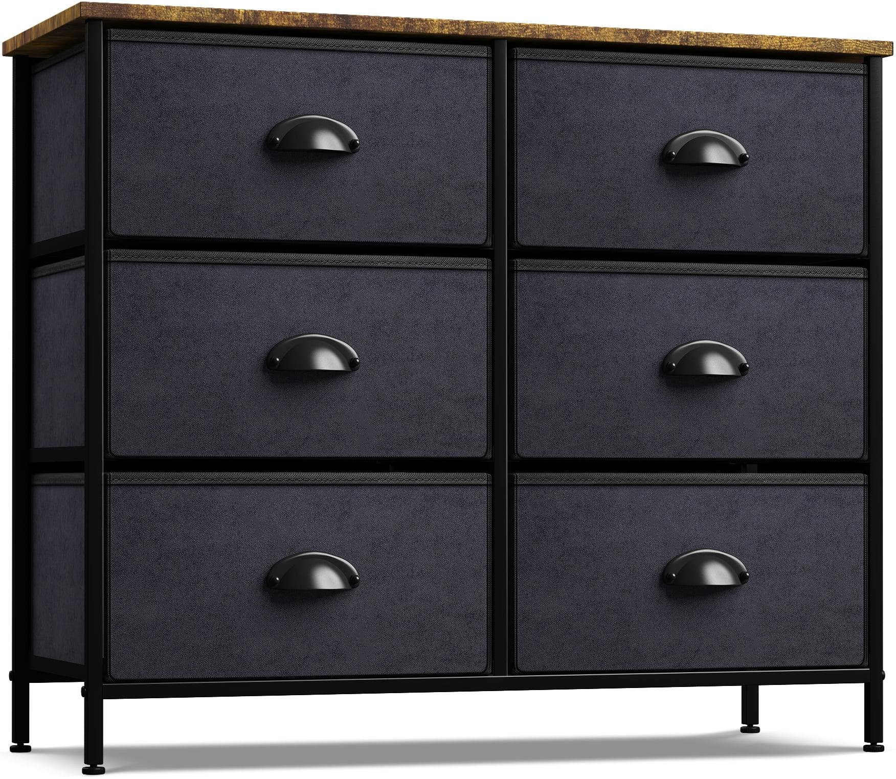 Sorbus 6-Drawer Nursery Storage Dresser with Deep Soft-Close Drawers - Black