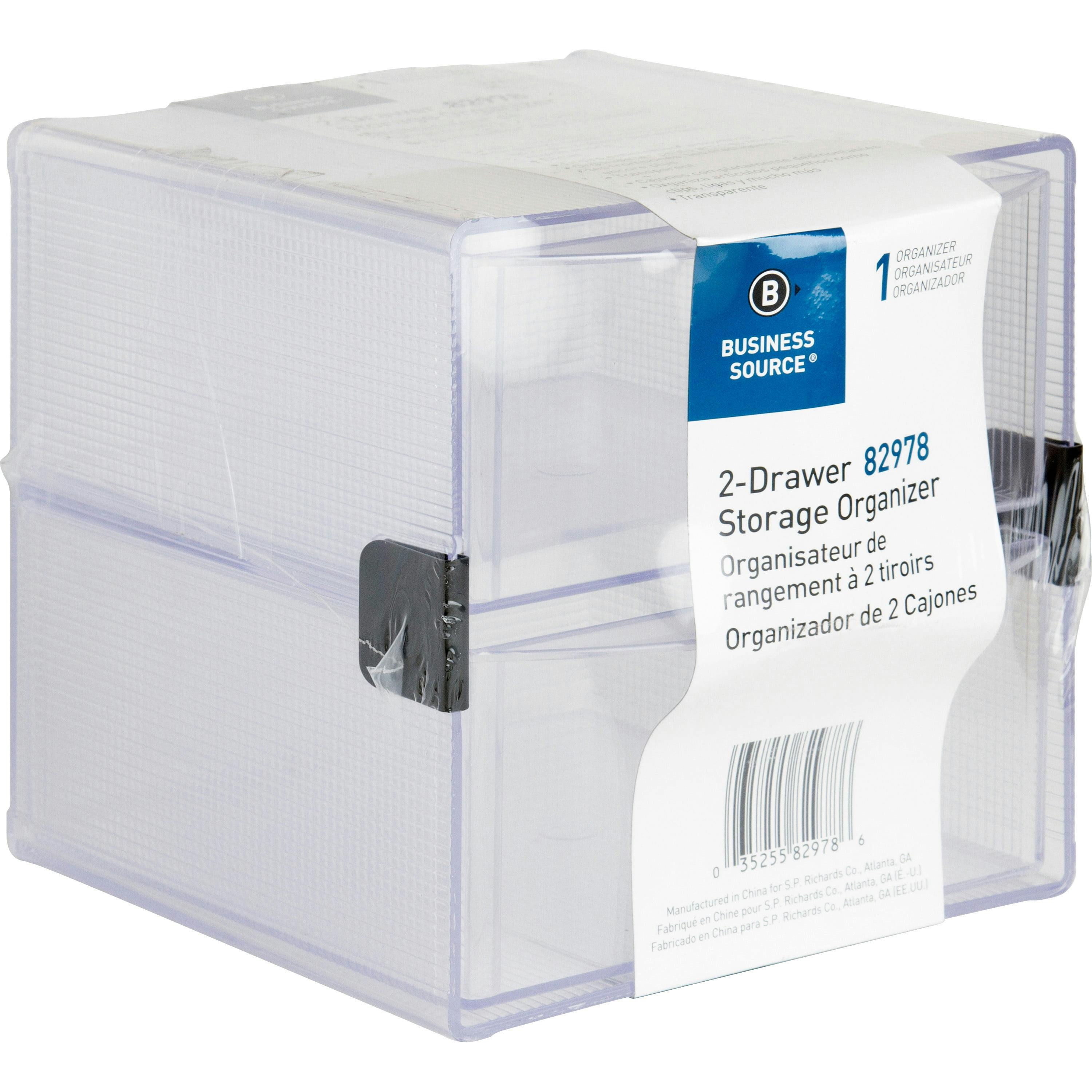 Sparco Clear Compact 2-Drawer Organizer, 6" Cube