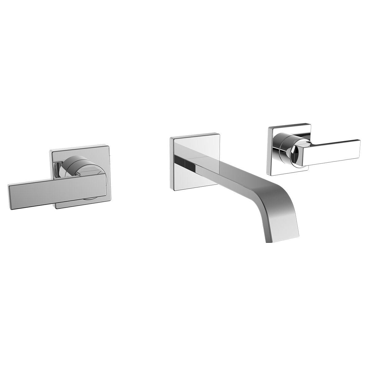 Lura Polished Chrome Wall-Mounted Bathroom Faucet with Dual Handles