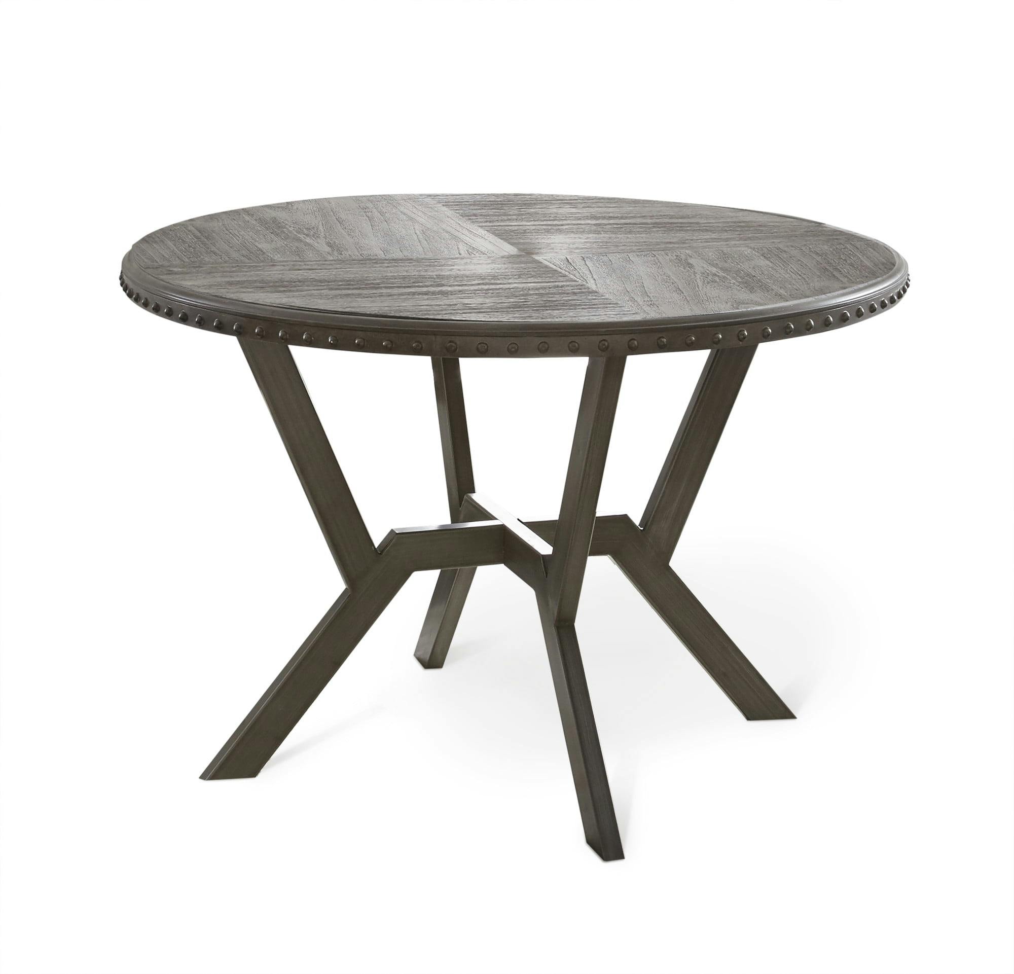 Modern Transitional 45" Round Wood Dining Table in Gray