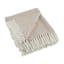 Herringbone Stripe Stone Cotton Throw Blanket, 50x60 with Fringe