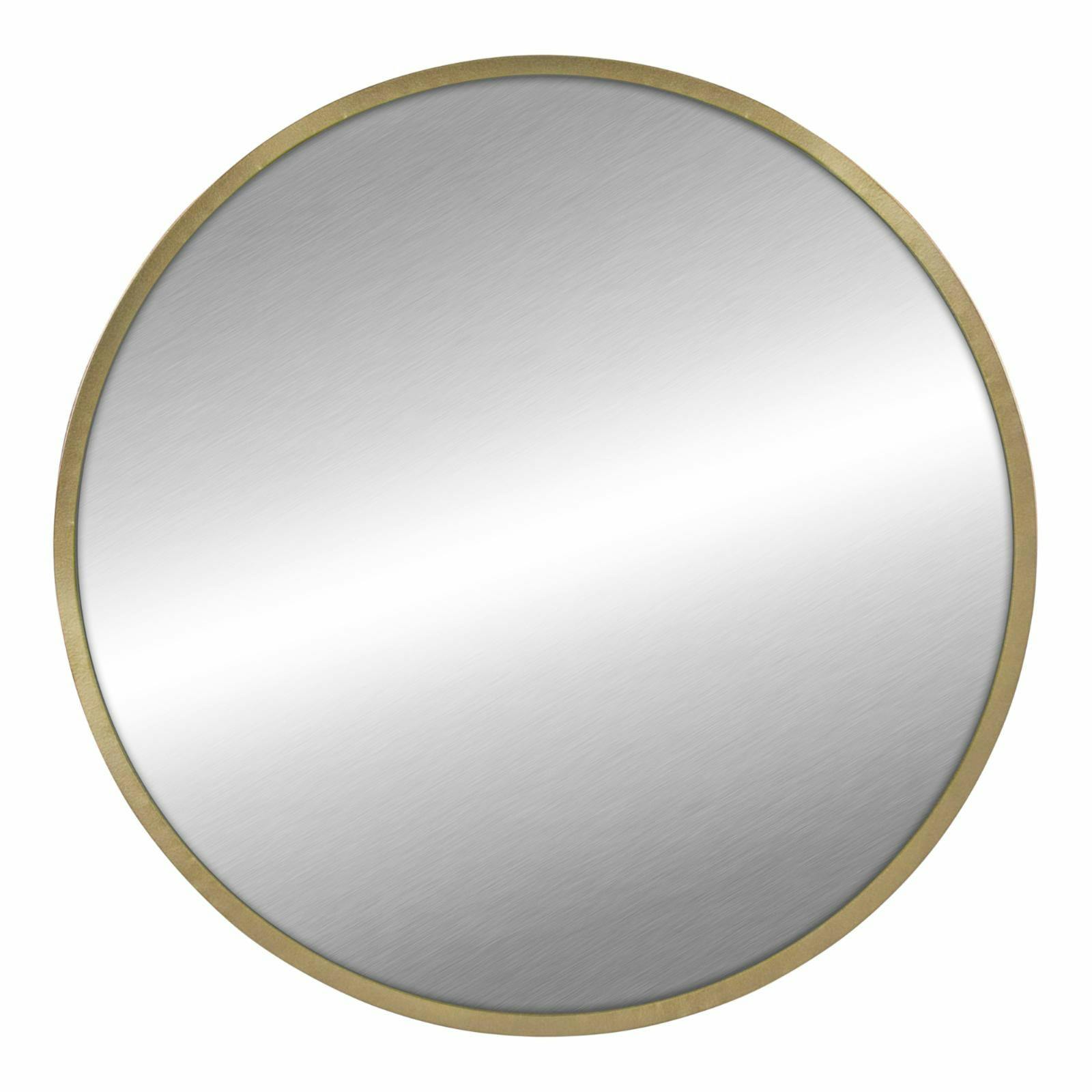 Elegant Round Frameless Wall Mirror with Matte Gold Finish