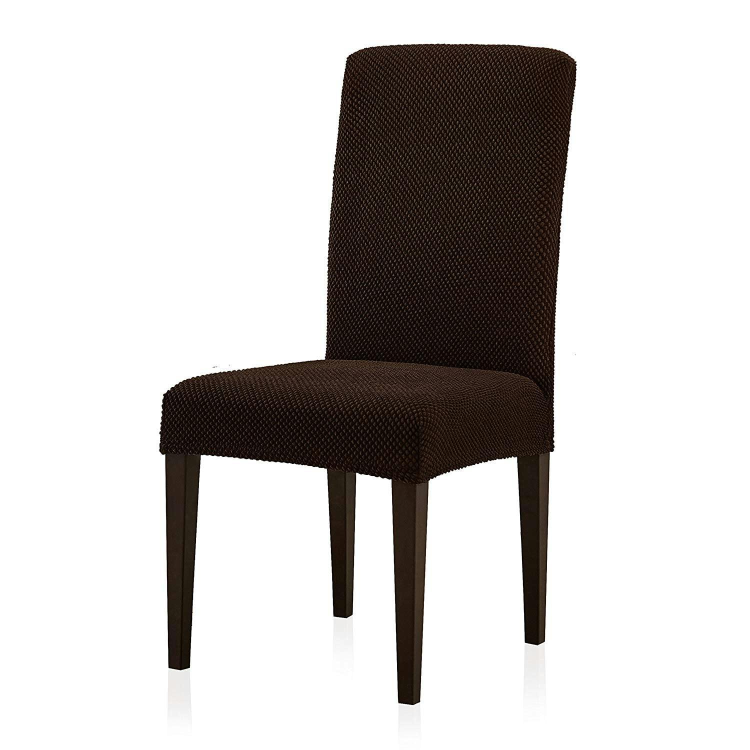 Contemporary Chocolate Stretch Dining Chair Slipcover Set of 4