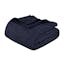 Basketweave Navy Blue 100% Cotton All-Season Throw Blanket, 60" x 50"
