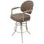 Basin Beige Swivel Metal Frame Counter Bar Stool with Upholstered Seat