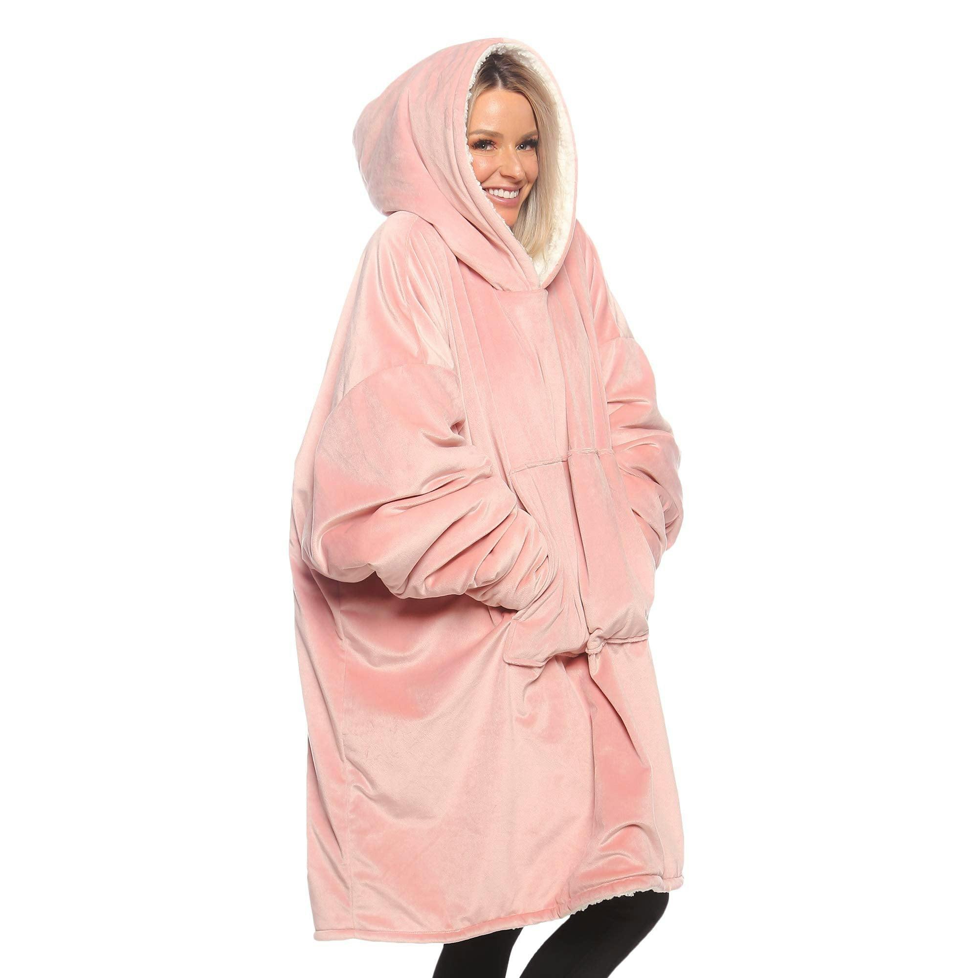 Plush Sherpa-Lined Hooded Fleece Wearable Blanket - Thanksgiving Edition