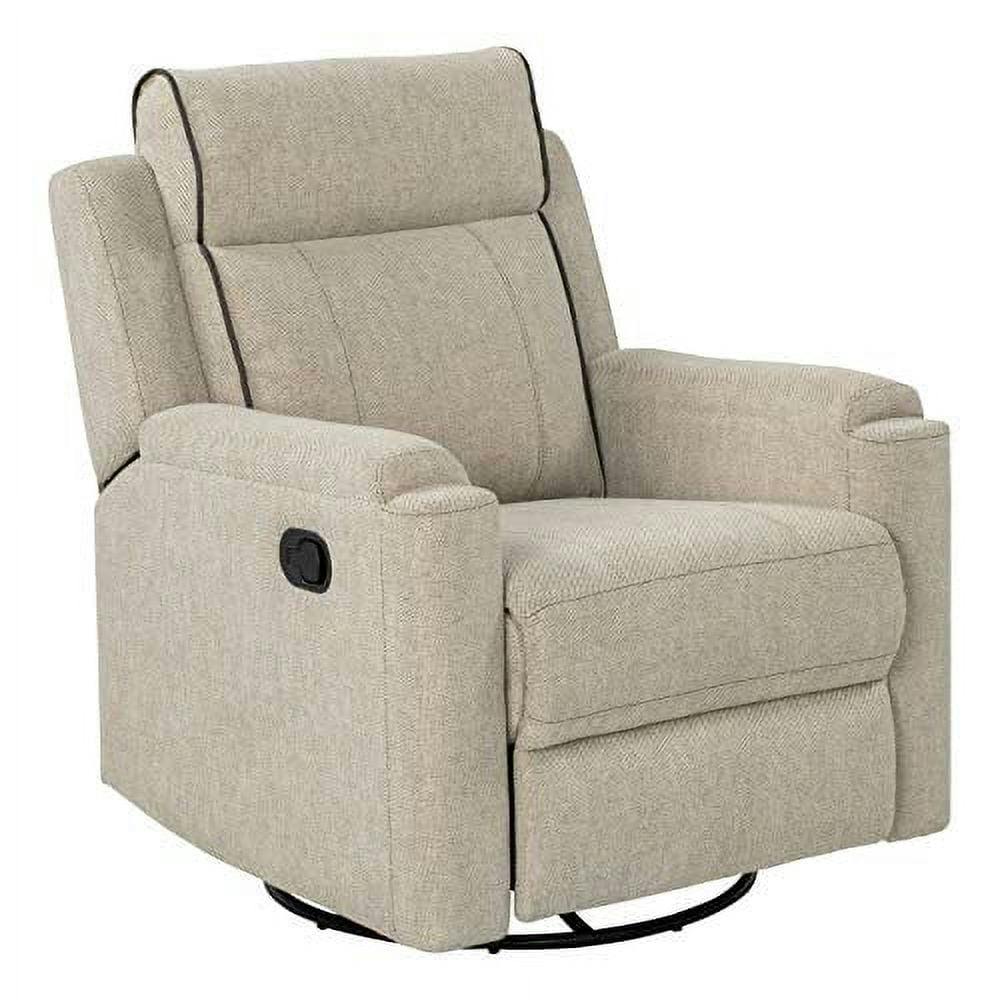 Norlina Fabric Swivel Glider Recliner in Polyester with Foam Cushion