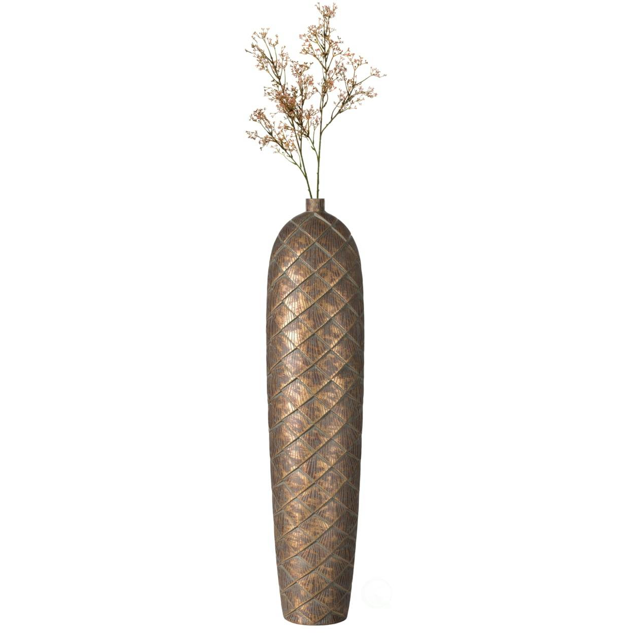 Elegant Antique Ceramic 37" Floor Vase with Vintage Charm