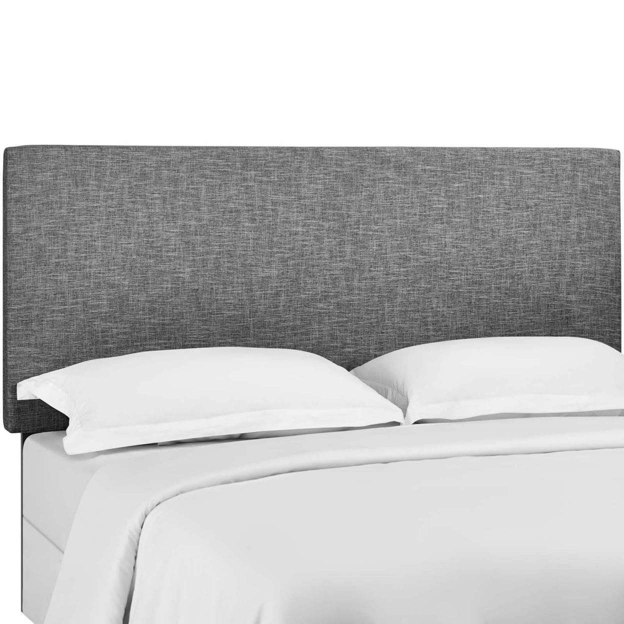 Taylor Full/Queen Light Gray Linen Fabric Upholstered Headboard
