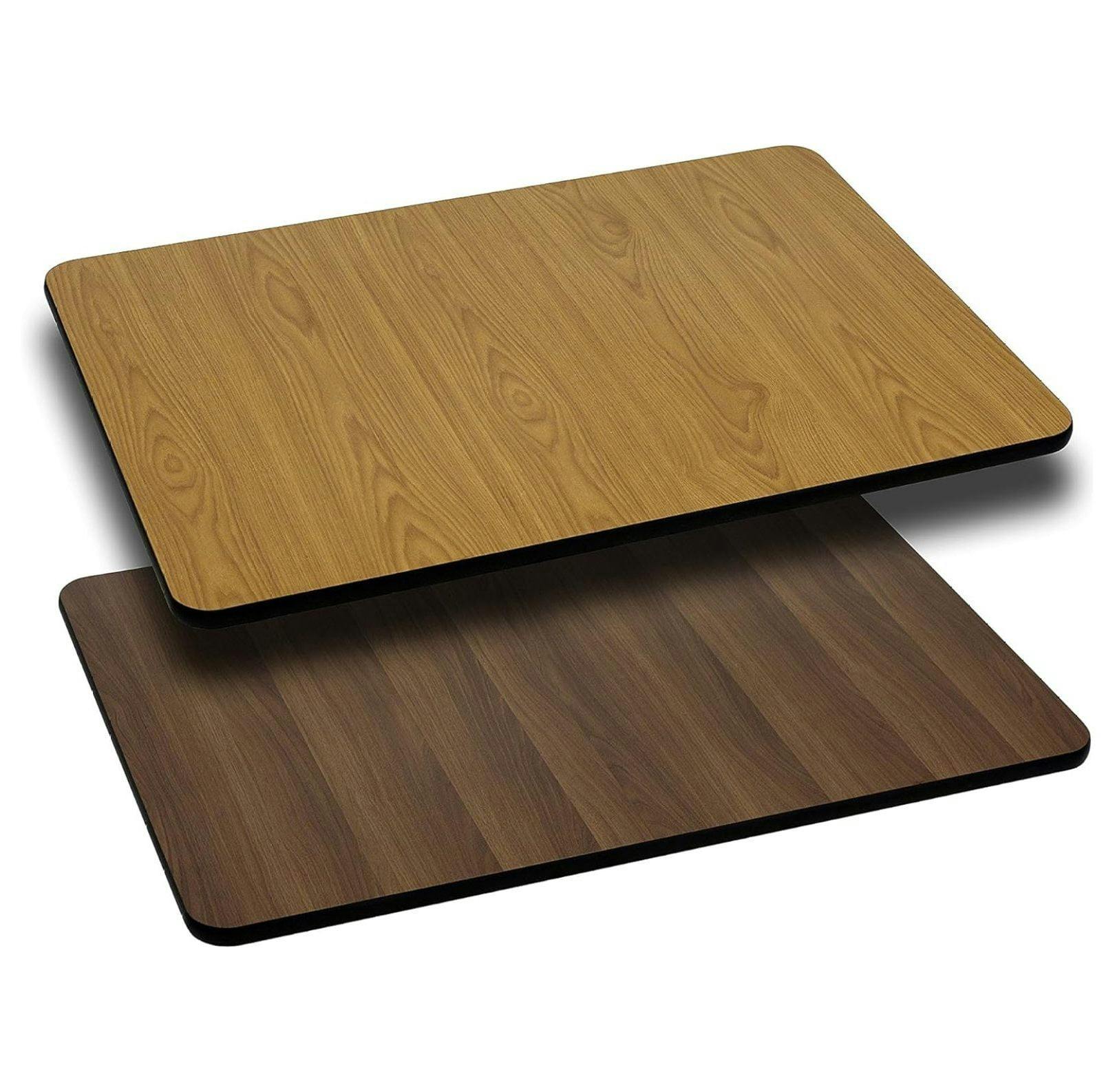 24"x30" Natural/Walnut Reversible Laminate Square Table Top