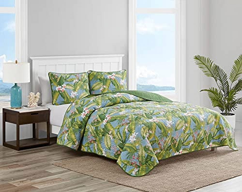 Blue Sky Reversible Full Cotton Quilt Set with Matching Shams
