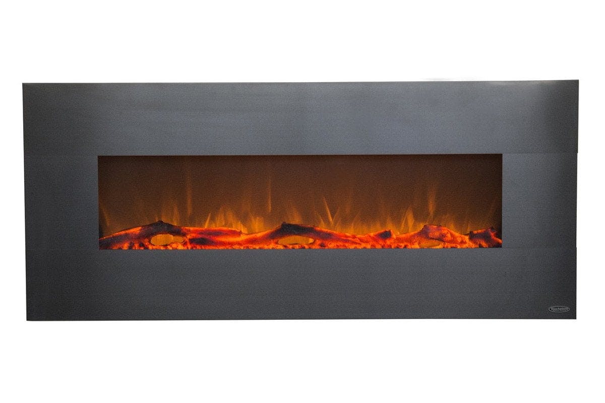 Onyx Stainless 50" Wall Mounted Electric Fireplace with Dual Heat Settings