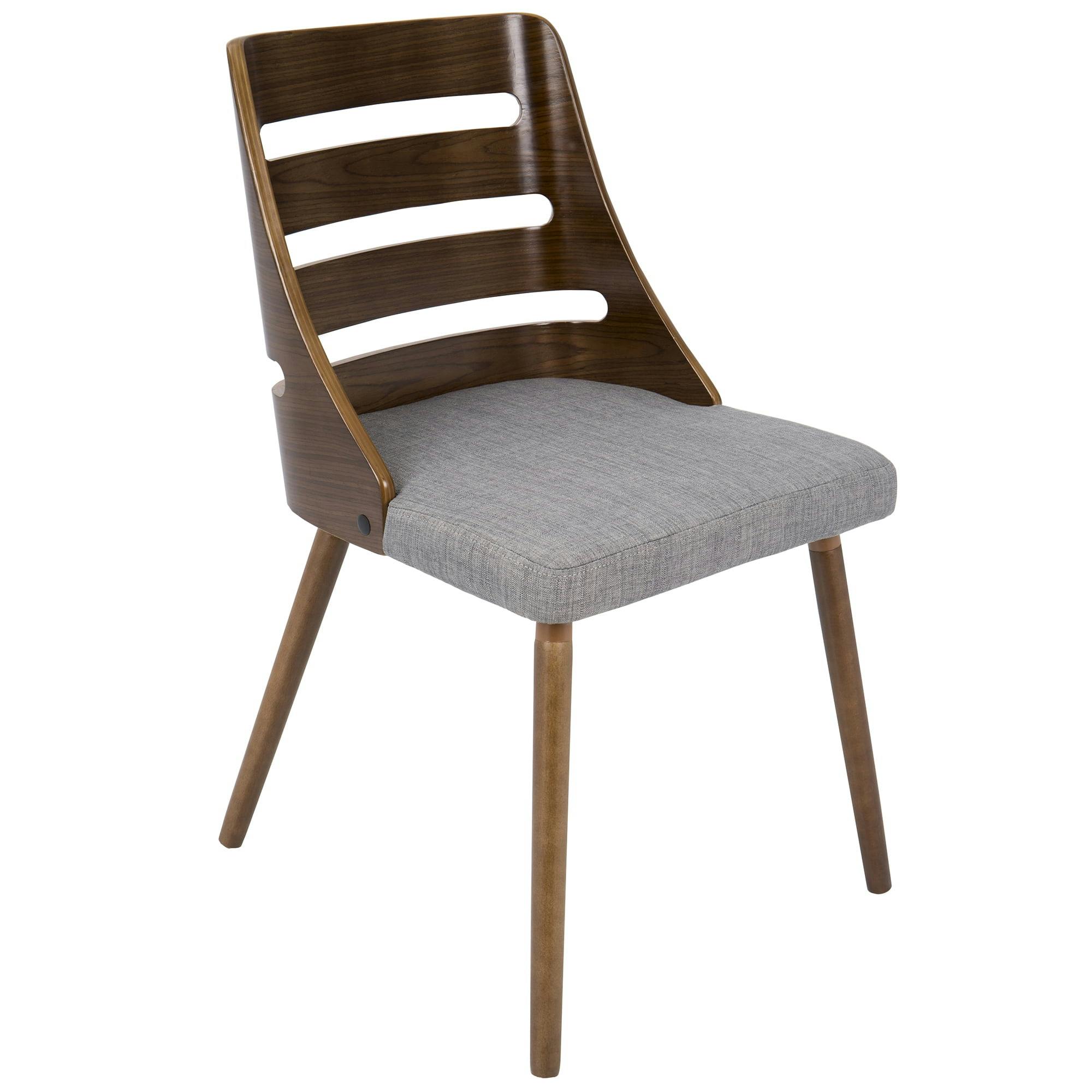 Trevi Gray & Walnut Upholstered Ladderback Side Chair