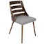 Trevi Gray & Walnut Upholstered Ladderback Side Chair