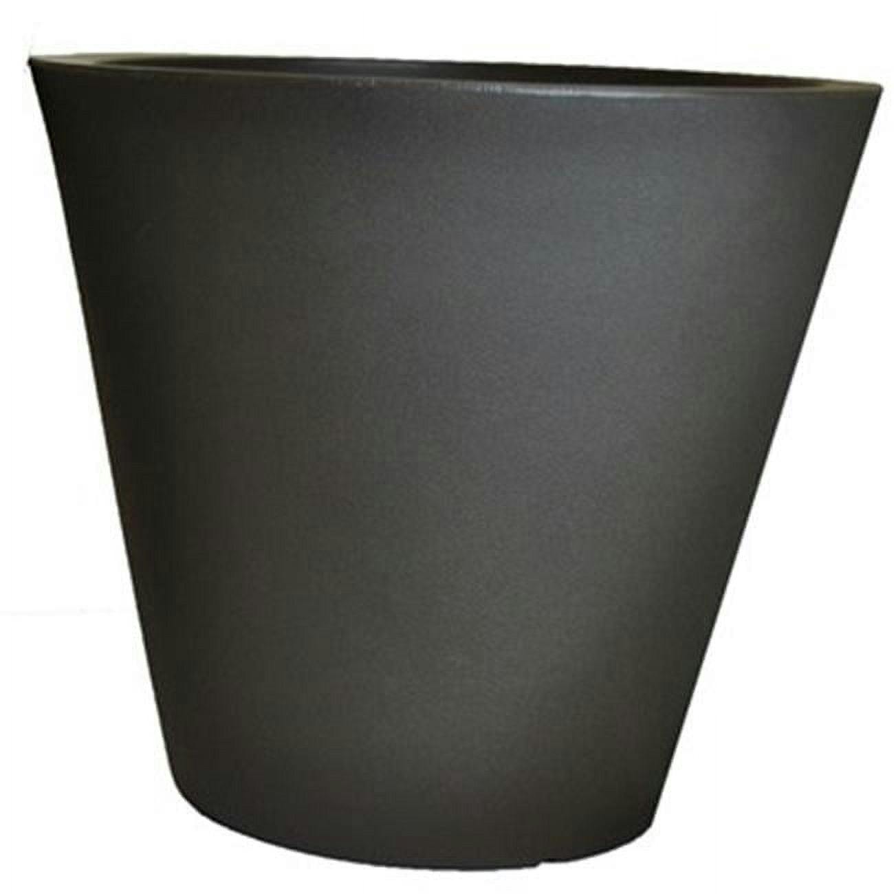 Cosmopolitan Black 20" Round Plastic Planter for Indoor & Outdoor
