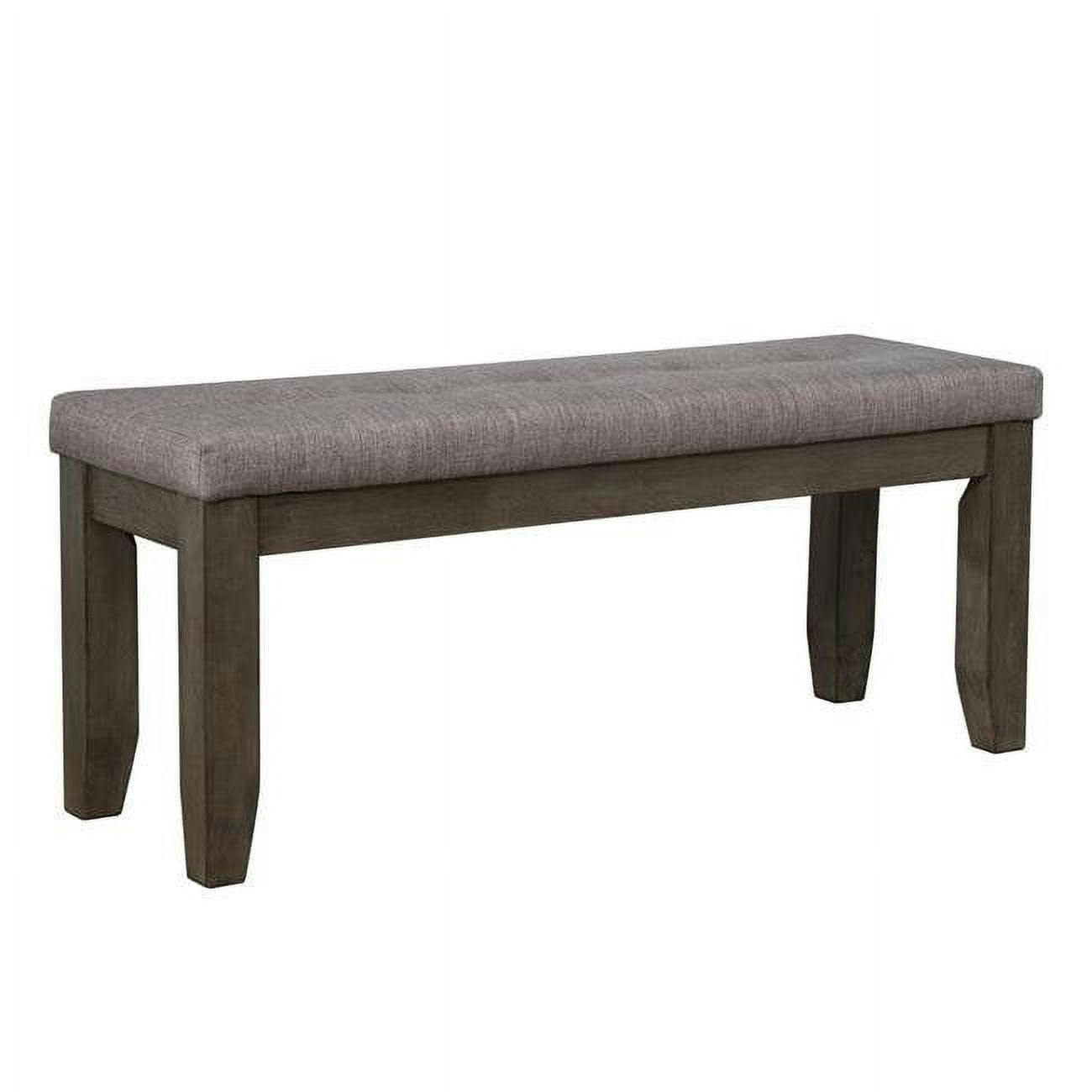 Elegant Dual-Tone Wood and Fabric Bench, Brown & Gray, 48"