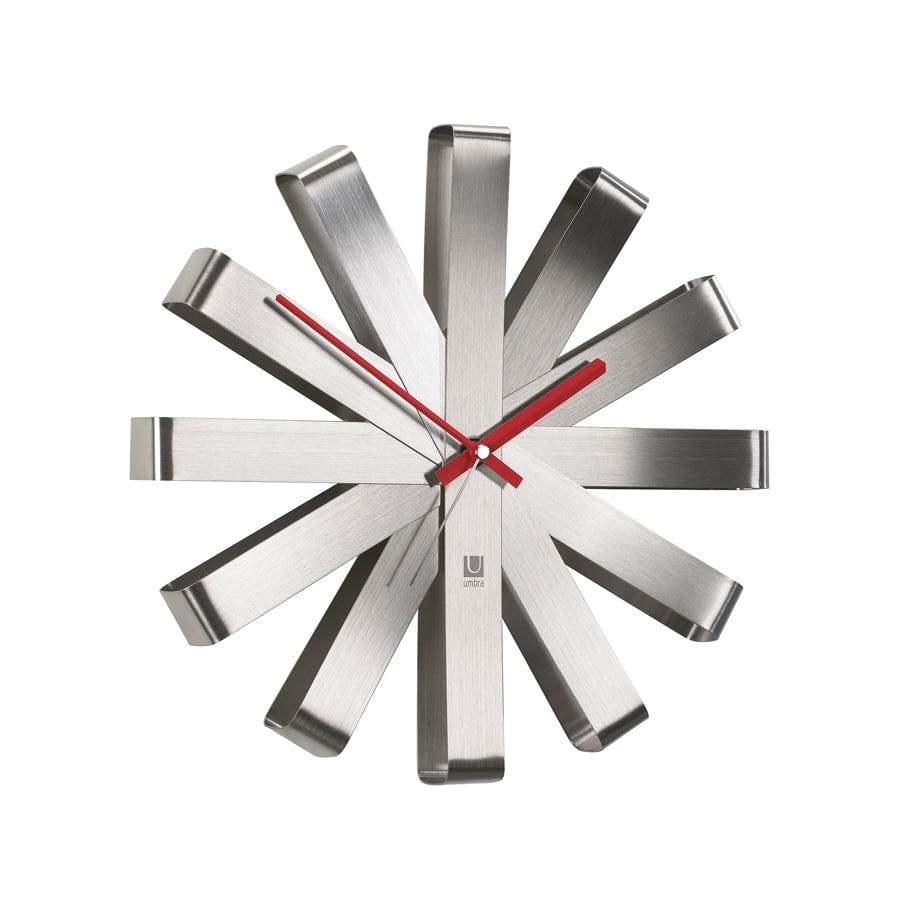 Ribbon 12" Stainless Steel Silent Wall Clock