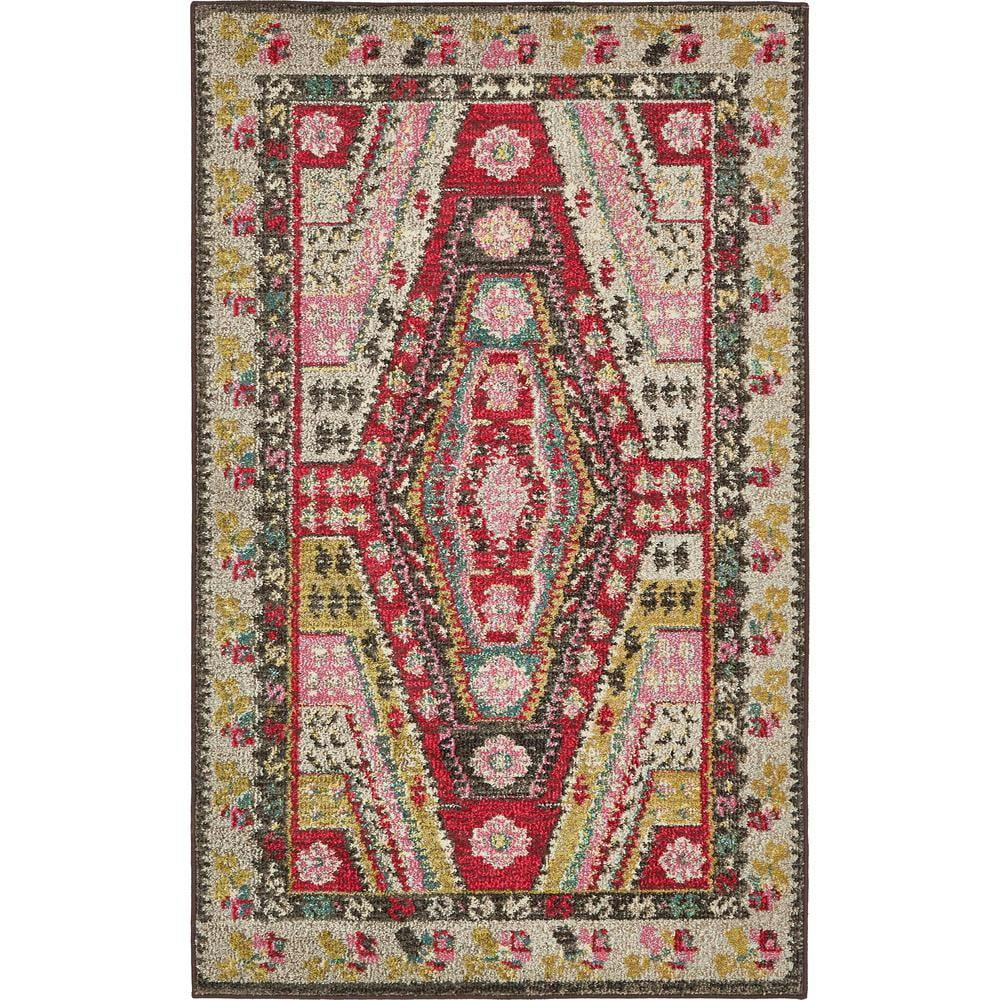 Rustic Charm Light Blue Multicolor Synthetic 9' x 12' Area Rug