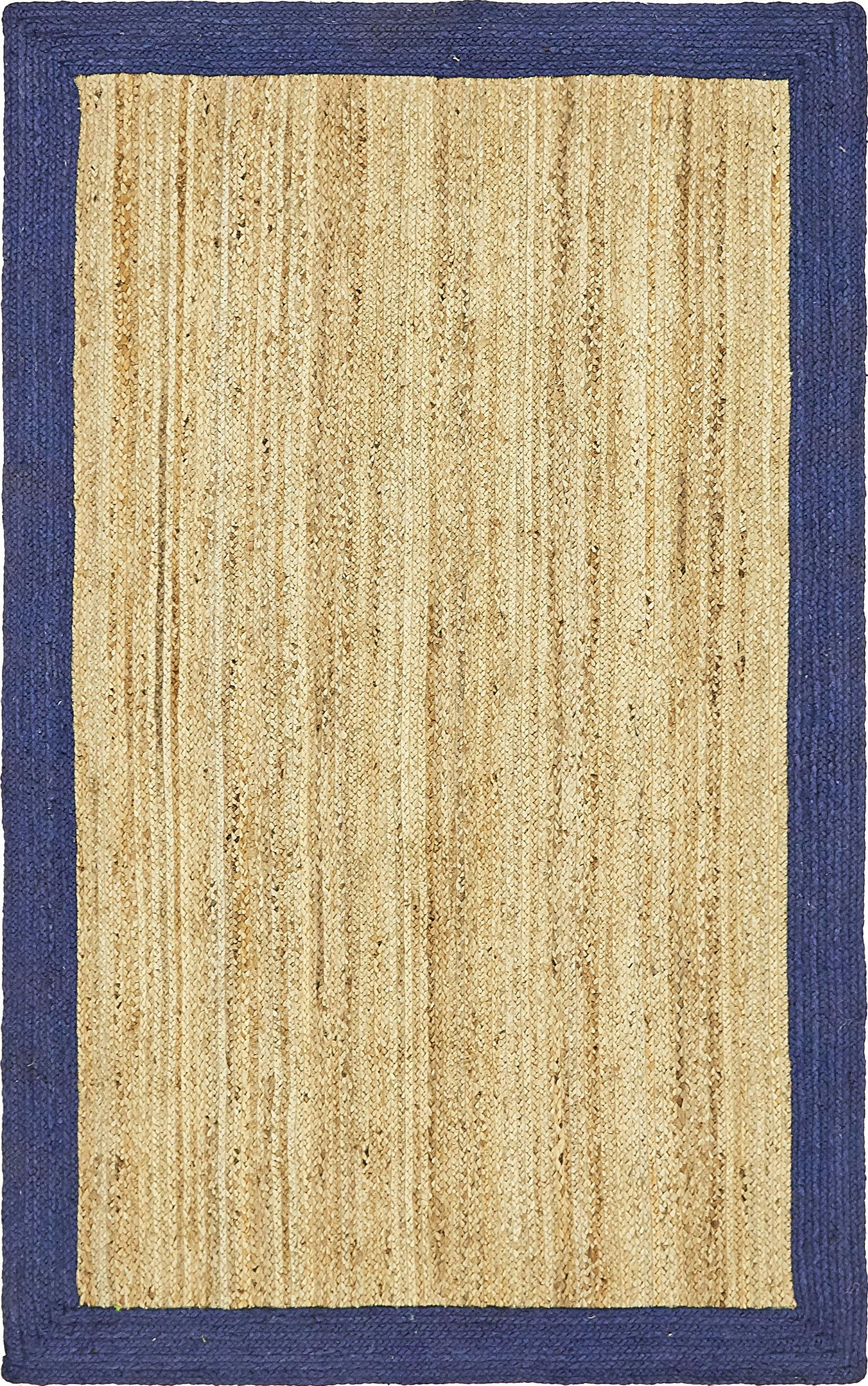 Handmade Braided Jute & Cotton 5' x 8' Rectangular Rug in Natural Brown