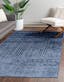 Del Mar Tufted Blue Rectangular Easy-Care Synthetic Rug