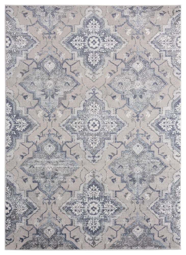 Elysian Blue 63'' x 86'' Synthetic Transitional Area Rug