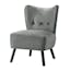 Retro Gray Velvet Armless Accent Chair with Button Tufting