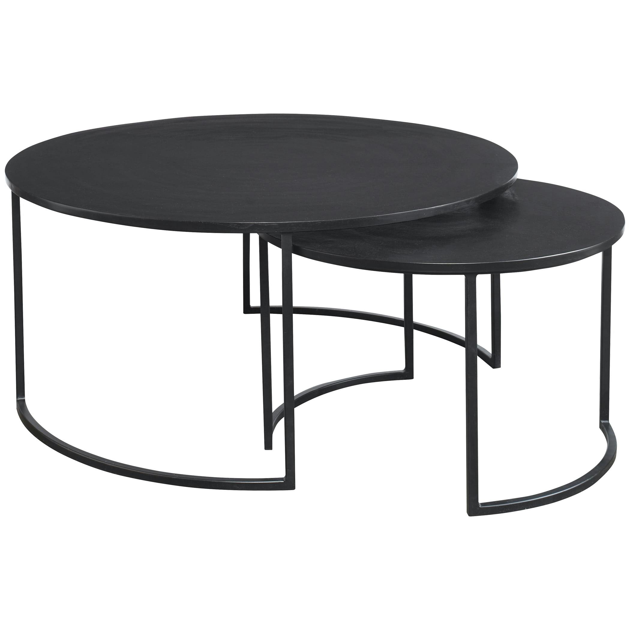 Barnette Black Metal Nesting Coffee Table Set