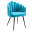 Retro Modern Black Blue Velvet Upholstered Arm Chair with Metal Frame