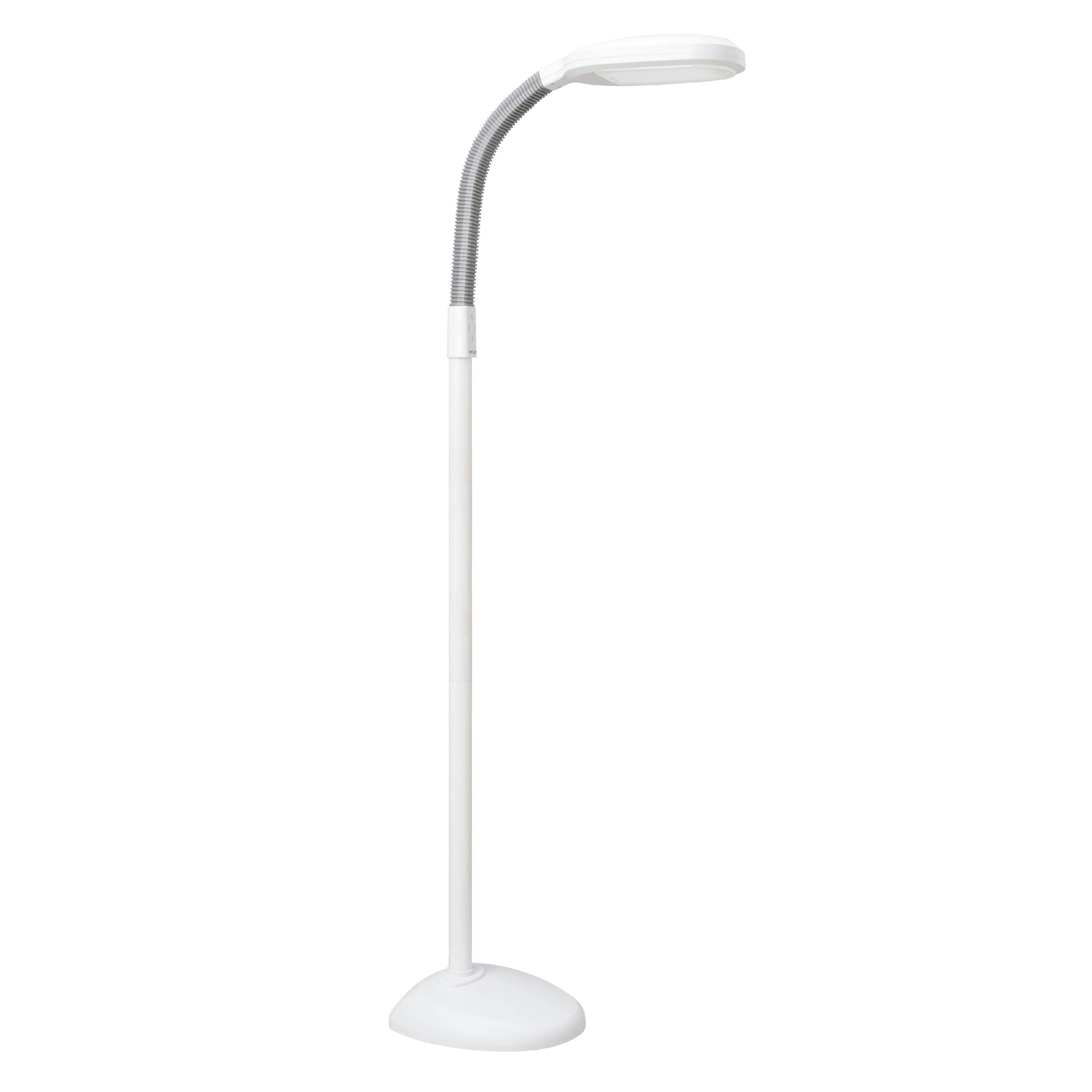 ArcFlex 20" Adjustable White LED Floor Lamp with Touch Control